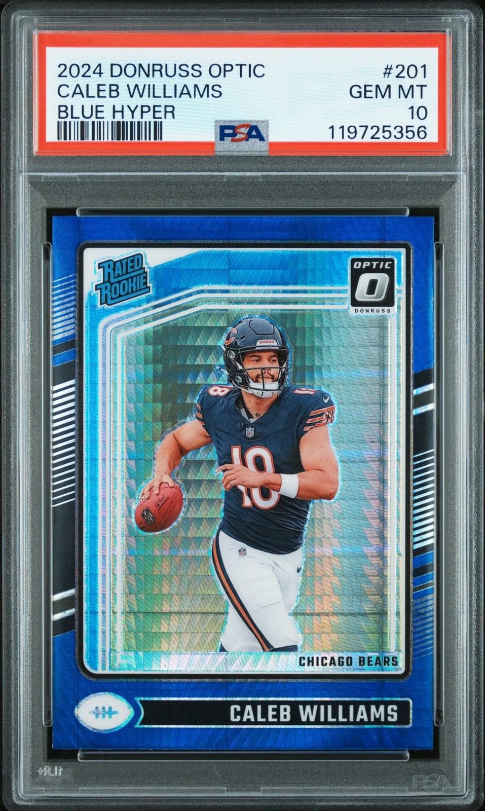 2024 PANINI DONRUSS OPTIC BLUE HYPER #201 CALEB WILLIAMS PSA 10