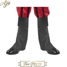 Versatile Black Knee High Faux Leather Boot Covers for Costumes and Dress-Ups