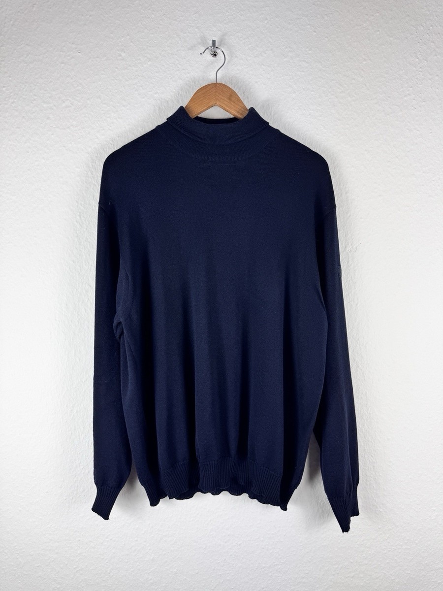 Men`s BURBERRY LONDON WOOL NAVY TURTLENECK SWEATER JUMPER SIZE XL