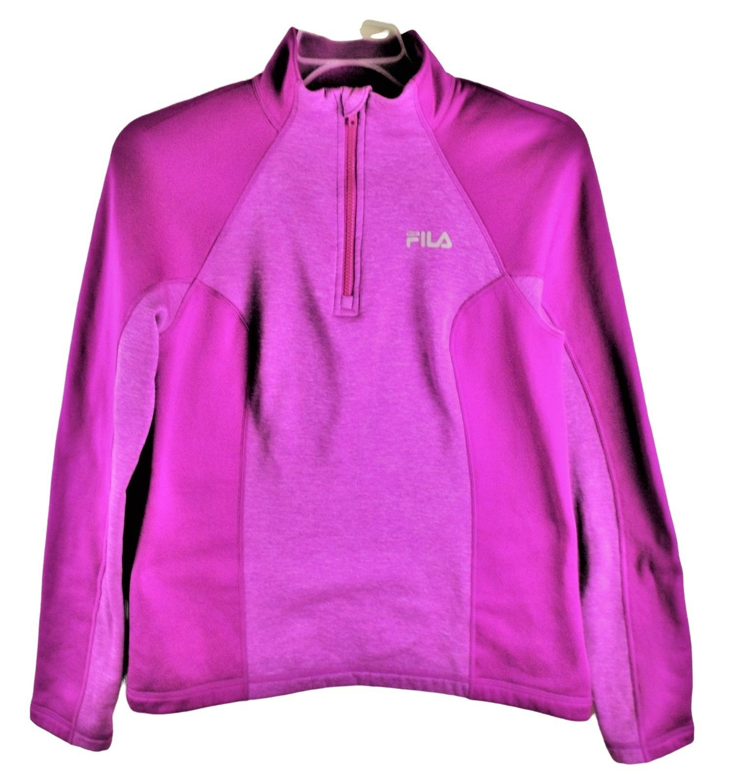 Fila Giacca Donna Pullover Sportivo Fuscia Bicolore Quarto Zip Taglia Media JH996
