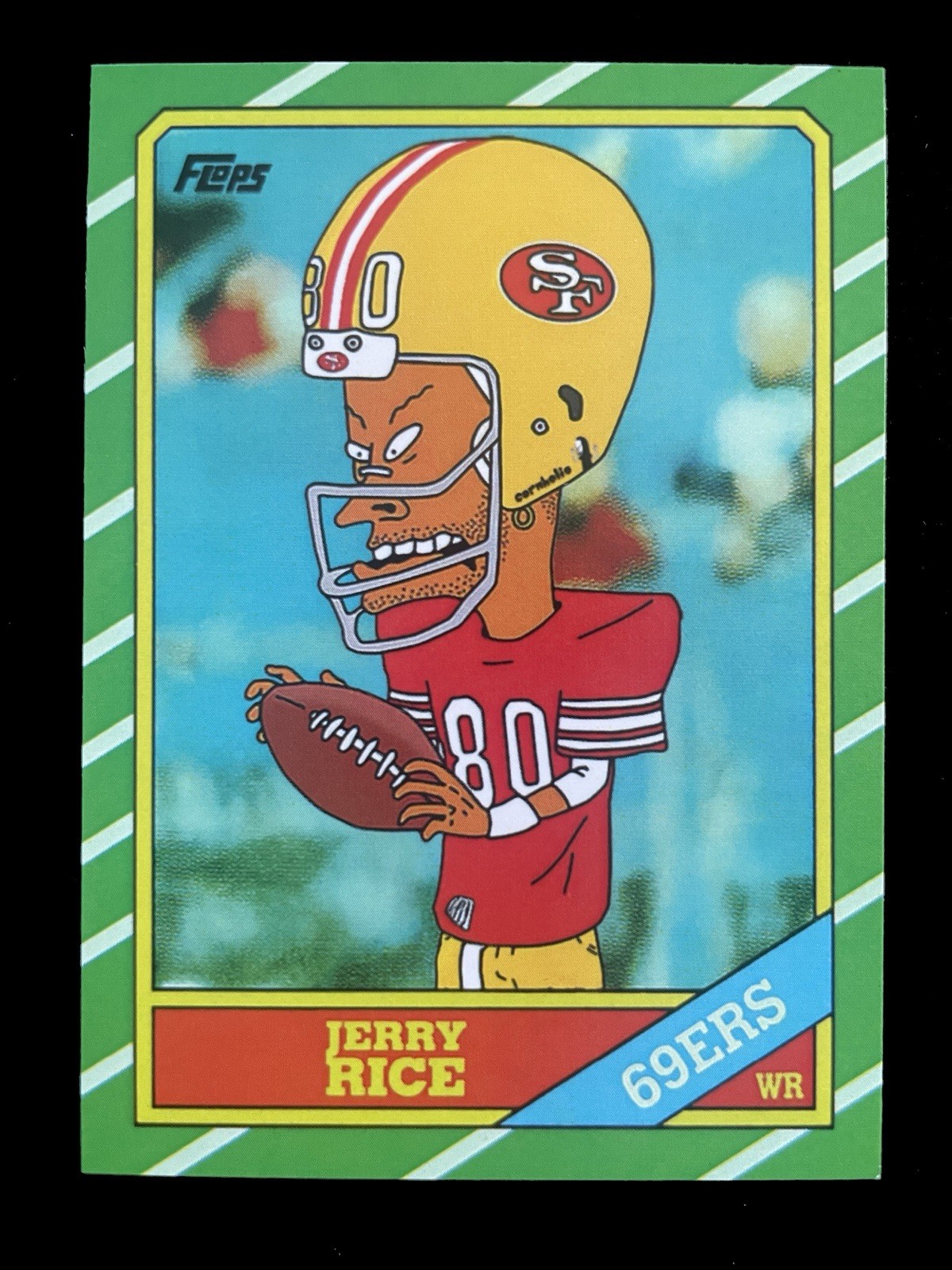 1986 Topps #161 Jerry Rice (RC) Beavis & Butt-head Parody Fan Made Card. NM/M.