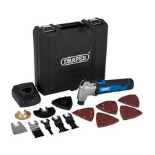 Draper 12V Oscillating Multi-Tool 33pc Kit with 1.5Ah Battery & Charger Full Set