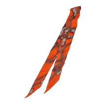 Hermes Twilly TRES KELLY Kelly Belt Scarf Orange Brown Silk Ladies HERMES Used