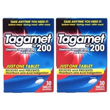 2 Pack Tagamet Acid Reducer, 200mg Cimetidine Tablets, 30 Count each