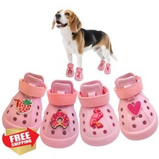 Dog Shoes Pink #7 Non-Slip Waterproof Sandals Breathable Paw Boots Summer