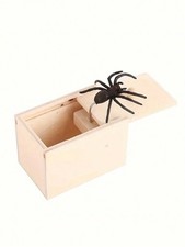 Spider In A Box Prank Wooden Scare Box Toy Trick Scary Halloween Party Pro Gift