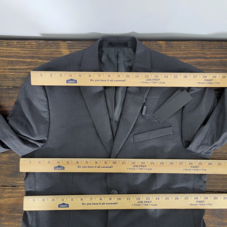 Andrew Marc CASSELMAN 男式运动外套西装外套双扣灰色聚乙烯混纺 38S 全新 — 第 3/4 张图片