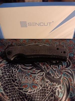 Sencut Vesperon Black Micarta  Flipper Tab & Thumb Hole DISCONTINUED New in Box
