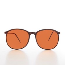Round Preppy Sunglasses with Amber Lens - Jordy