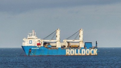 Foto 6x4 Die ''Rolldock Sun'' vor Bangor Groomsport 140m niederländische Flagge hea c2017