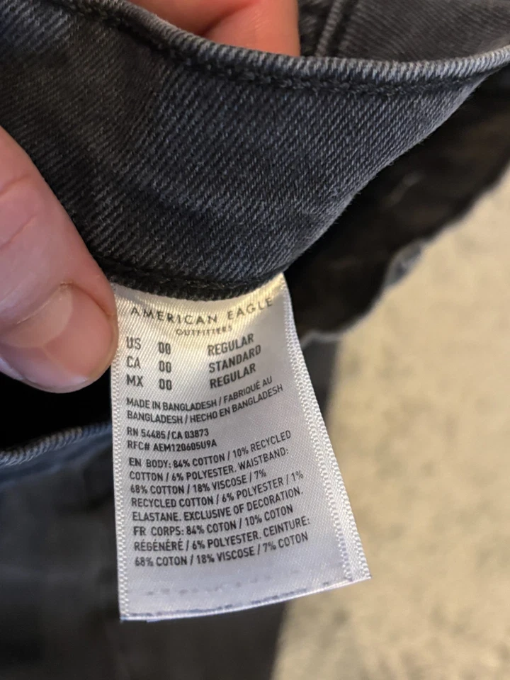 American Eagle Jeans Womens 00R Highest Rise 90s Boyfriend Black Denim Casual - Image 4 of 4