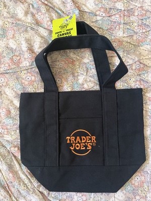 Trader Joe s Mini Tote Halloween 2025   NWT Rare Collectible Canvas Bag- black 
