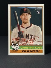 2025 Topps Heritage High Number CHRISTIAN KOSS #ROA-CK Real One Red Ink Auto /76