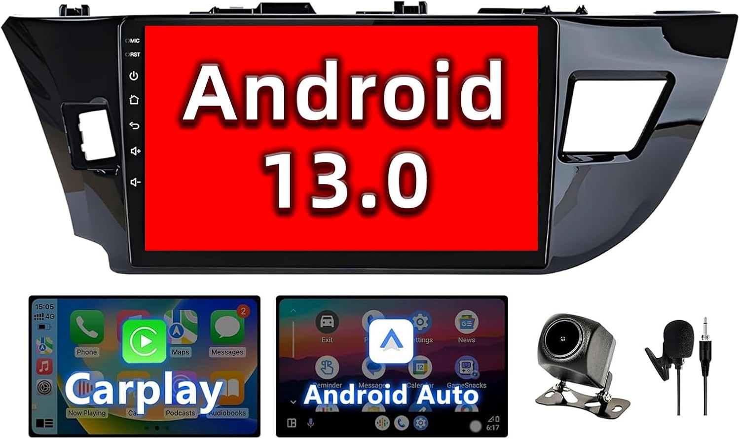 For Toyota Corolla 2014-2016 Car Stereo Radio Android 13 Carplay GPS WIFI