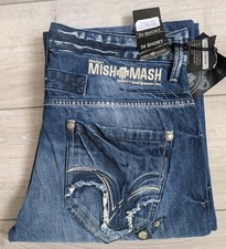 Mish Mash Men's Jeans Regular Flare Size W34 L30 Col.Dark Used Denim with Tags