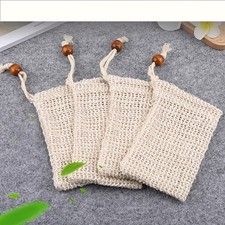 4PCS Soap Mesh Pouch Linen Soap Saver Bubble Net Exfoliating Mesh for Bath