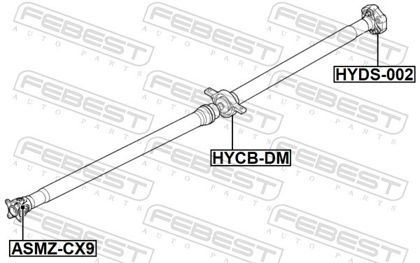 FEBEST HYCB-DM Bearing, propshaft centre bearing for HYUNDAI
