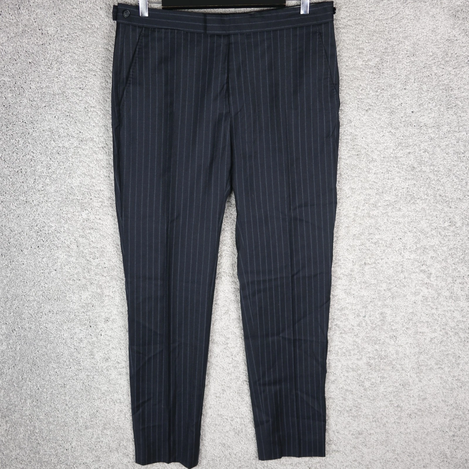 ACNE STUDIOS PANTALONE UOMO ACNE WALL STR T PIN AW12 taglia 52 GRANDE L LANA RIGHE SCURE SLIM COME NUOVO