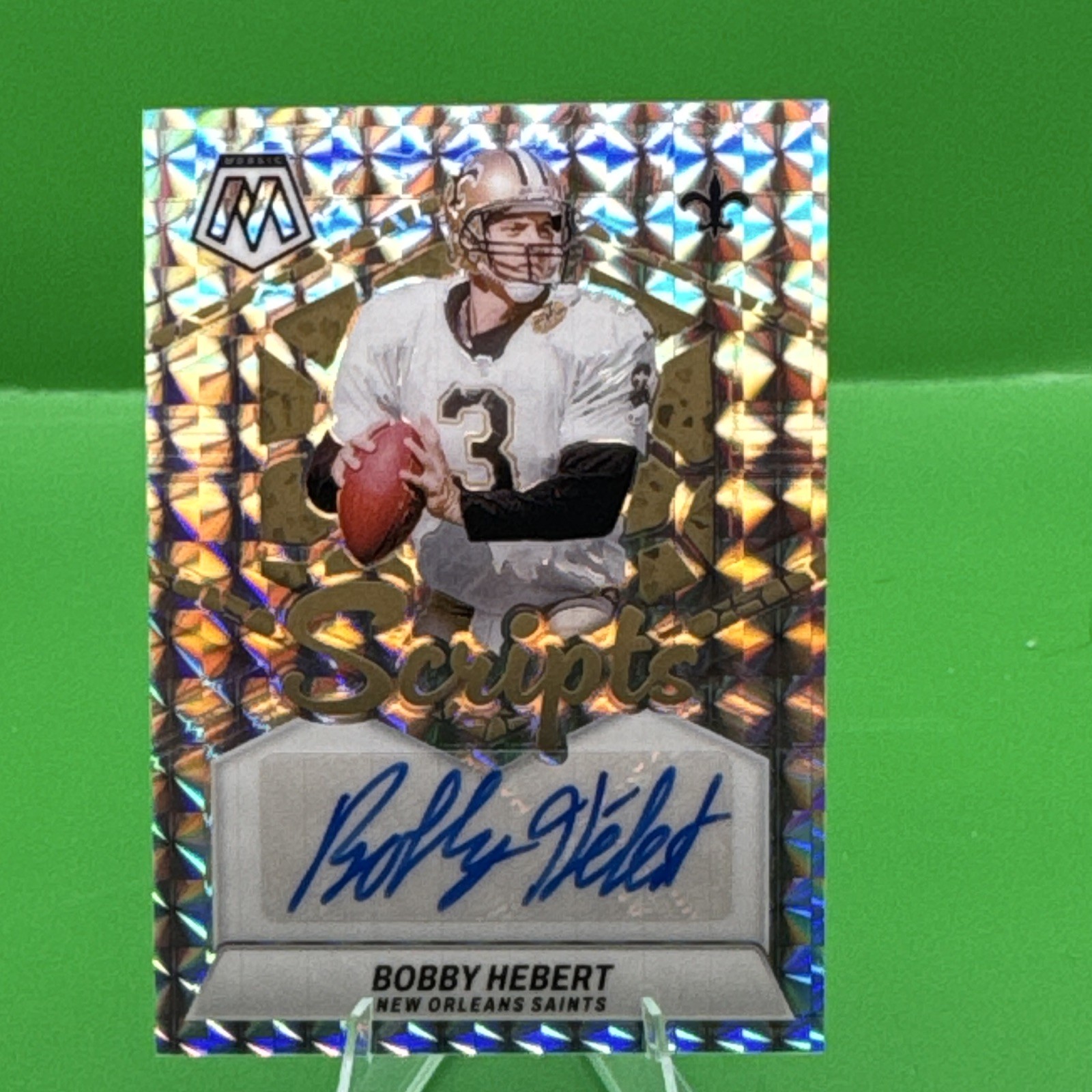 2024 Panini Mosaic Bobby Hebert Saints Scripts Prizm Auto #SC-BHT
