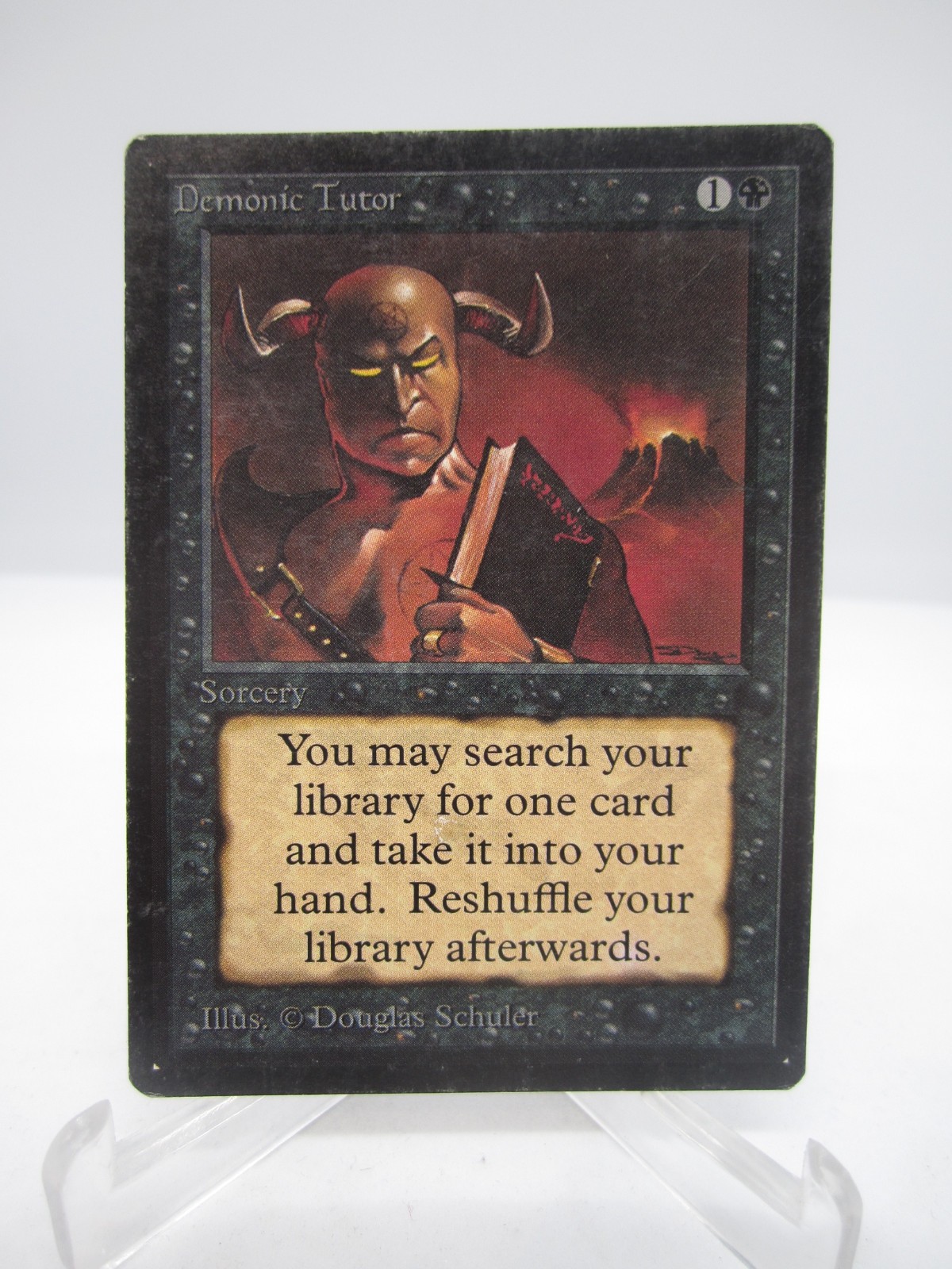 Demonic Tutor Magic mtg Heavy Play, English Limited Edition BETA x1