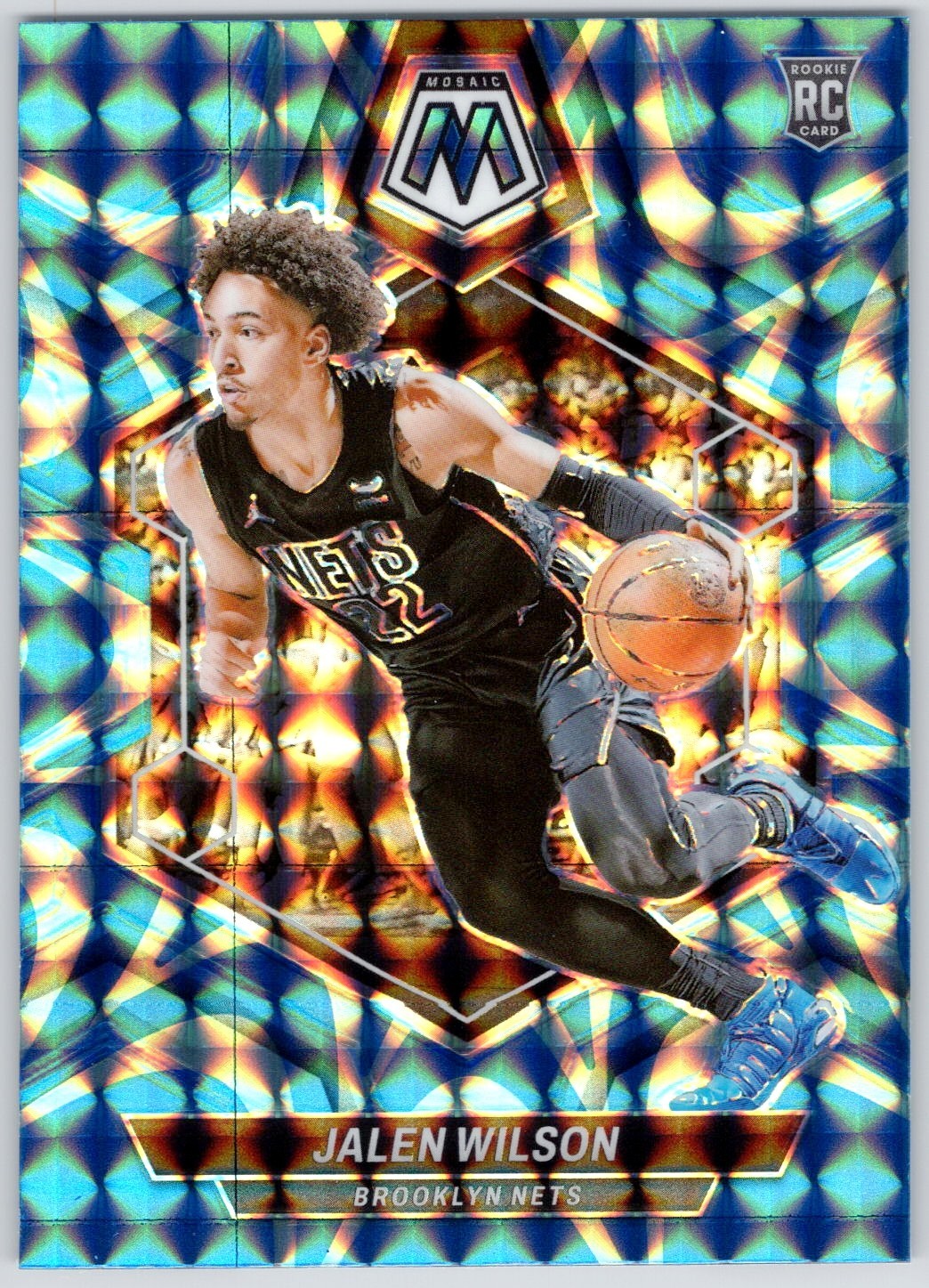 2023-24 Panini Mosaic Fast Break Prizm #203 Jalen Wilson RC Brooklyn Nets