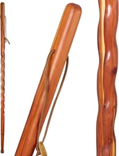 Handcrafted Wood Walking Stick, Twisted Cedar, Backpacker Style Handle, for Men