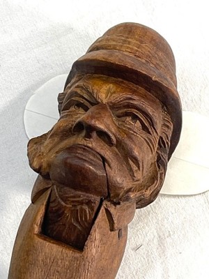 Antique Hand Carved Wooden Nutcracker Sherlock Holmes Figurative Folk Art