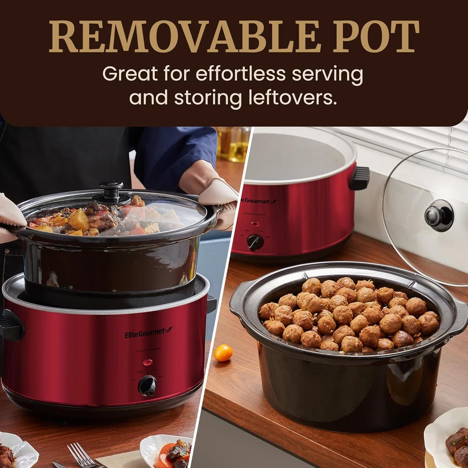 MST-900RXT# Electric Ceramic XL Jumbo Slow Cooker, Adjustable Temp, Entrees, Sau - Image 4 of 4