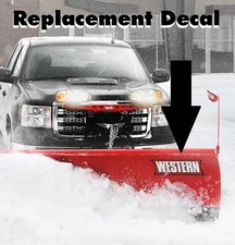 Western Snowplow Sticker Decal 14" PLOW Snow Truck White and Black