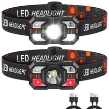 2Pack LED Headlamp Rechargeable, Super Bright Head lamp for Adults