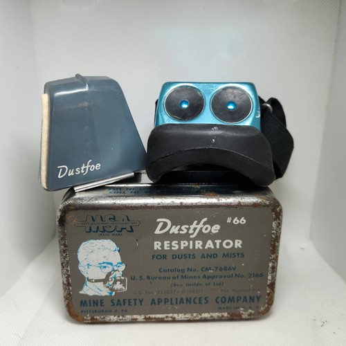 MSA Dustfoe #66 Coal Mining Safety Mask Original Stamped Metal Advertising Tin