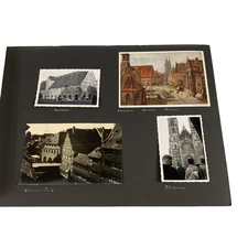 Vintage Nürnberg Germany Scrapbook Page Photos Postcards Churches Landmarks