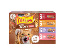 Wet Cat Food, Extra Chunky Gravy Variety Pack, Adult Pet, 5.5 oz Cans, 24 Pack 2.38 per gallon