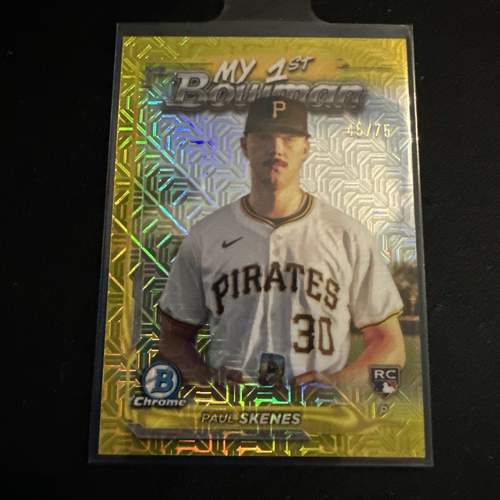 2024 Bowman Chrome My 1st Bowman Paul Skenes M1B-36 Yellow Mojo Refactor 45/75