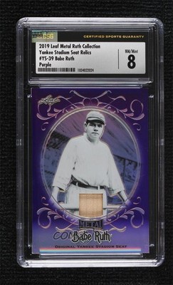 2019 Leaf Collection Yankee Stadium Seat Purple 6/7 Babe Ruth #YS-39 HOF 0rm6