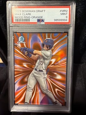 #ad 2023 Bowman Draft Max Clark Mood Ring Chrome Orange Refractor 25 Tigers PSA 9 $179.99