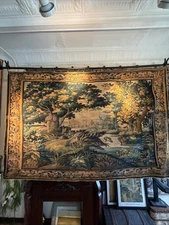 Antique French Verdure Tapestry Style New Fiber 1:1 Replica Dyed Cotton-Linen