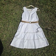 Nince West White Cotton Sleeveless Dress Size 12