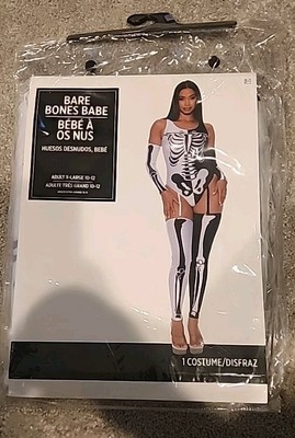 Brand New 5 Piece Bare Bones Babe Costume Adult XL 10-12