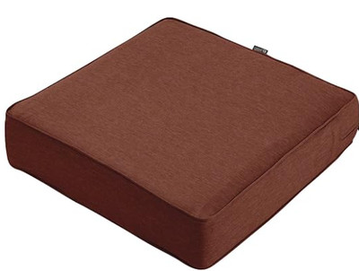 Montlake Outdoor Cushion, Water Resistant, 25 x 25 x 5 Square, Heather Henna Red