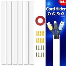 Trunking Cable Wall Cord Management 2.4M Hide Cover Wire Channel PVC Cable Tidy