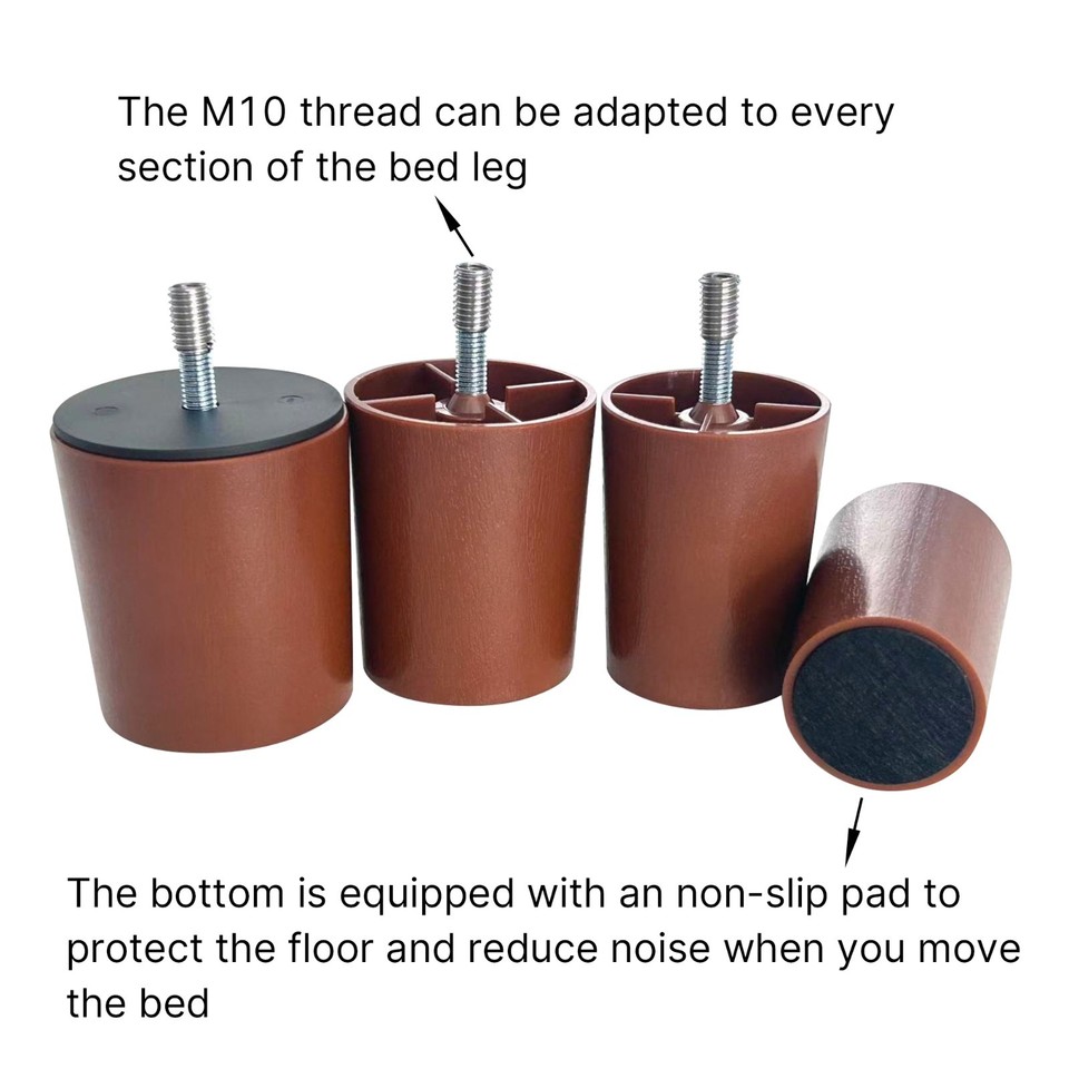 12 Inch 4 Pcs Adjustable Bed Base Frame Legs Sofa Furniture Foot M8 M10 ...