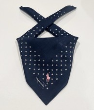 Handkerchief Vtg Scarf Polo Ralph Men Geometric Cotton Blue Pocket Square 21  