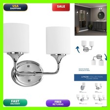 Progress Lighting Lynzie Collection 2-Light Bath Vanity Light Polished Chrome