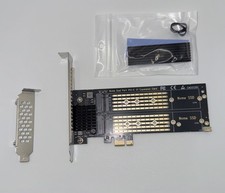 Dual M.2 NVMe to PCIe Adapter with Heat Sink - M-Key B M Key 2230/2242/2260/2280