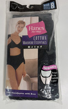 Vintage 1999 Hanes Her Way Women  s Cotton Briefs Wardrobe Essentials Size 8 BLK