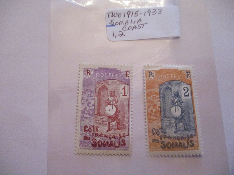 Two 1915-1933 Somalia Coast Postage Stamps - 1, 2 Denomination