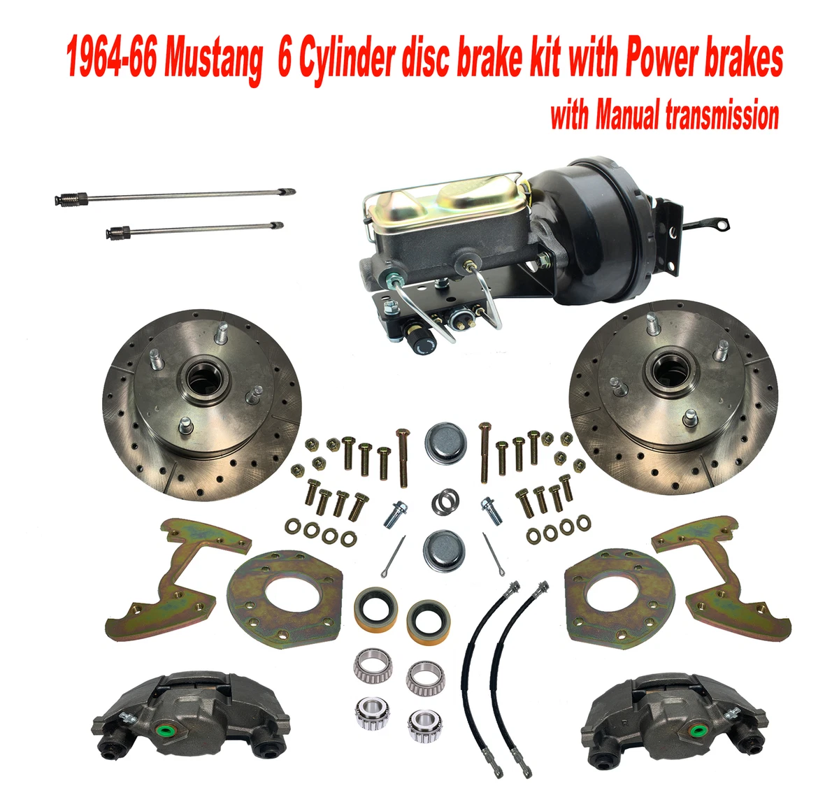 1964 66 Ford Mustang Power disc brake kit 6 cyl. 4 lug 14