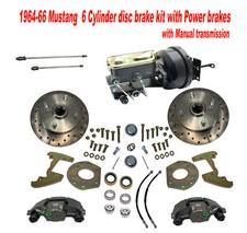 Ford Mustang 1964-66 Kit de frenos de disco eléctrico 6 cilindros, 4 tacos, llanta de 14", perfil bajo MC