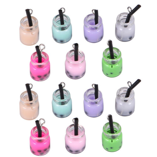  20 PCS Cute Bottle Earrings Clear Bottle Pendant Bubble Tea Charm - Picture 1 of 18